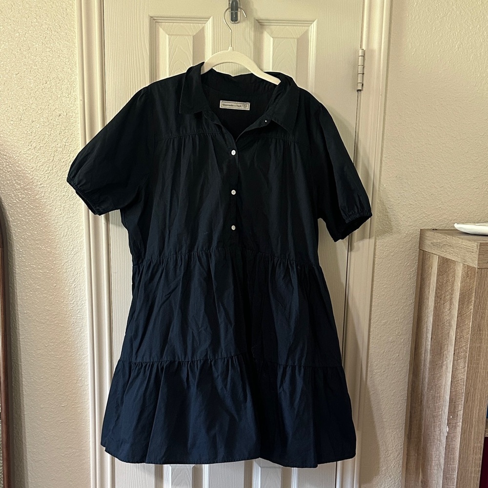Abercrombie & Fitch Black Button-Up Dress